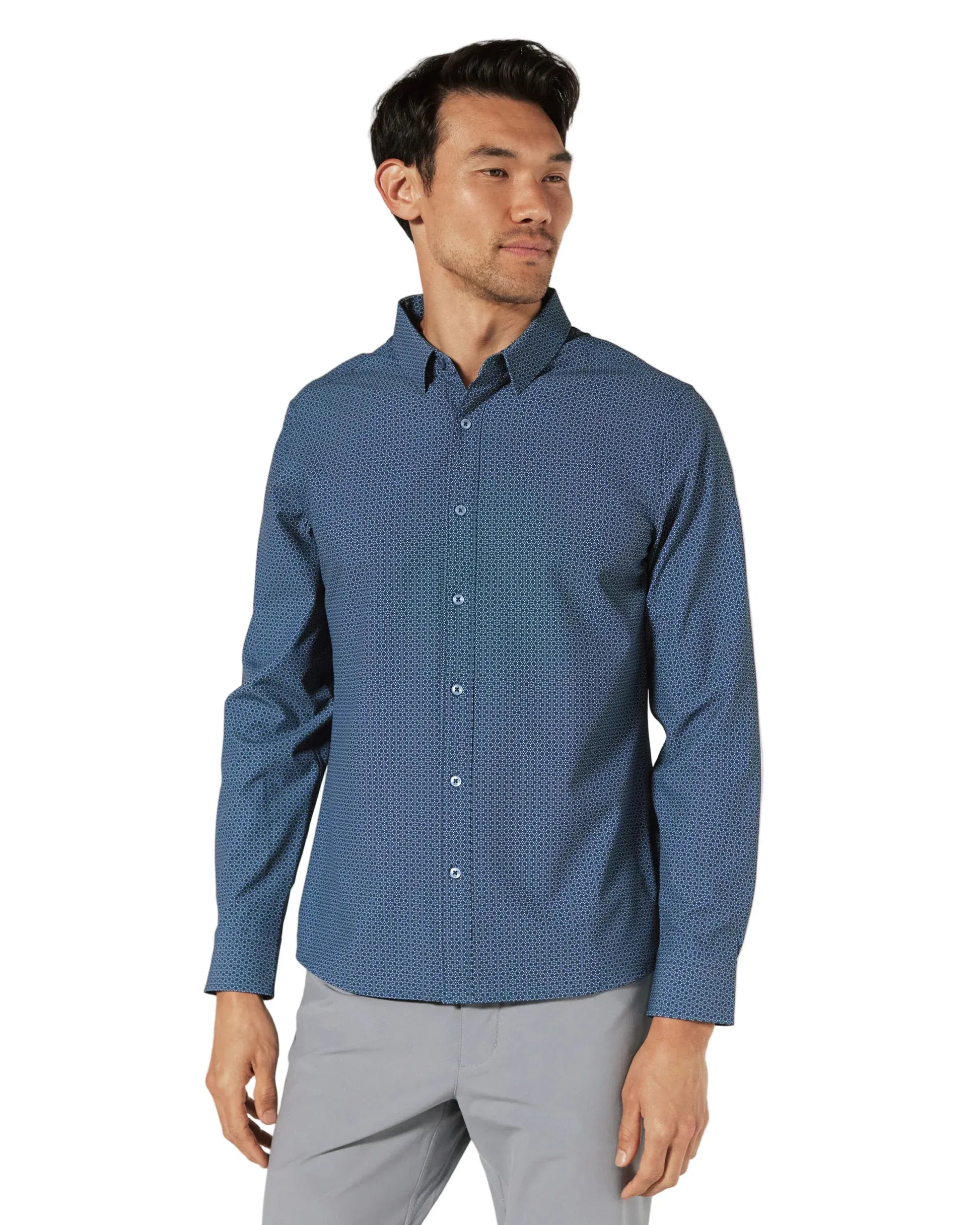 7 Diamonds 502 7 Diamonds Men’s Renoir Long Sleeve Shirt Navy