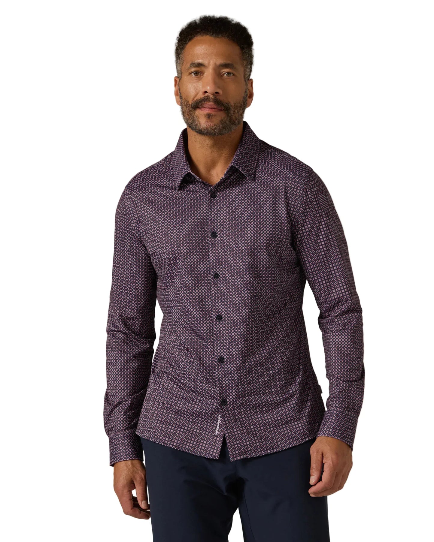 7 Diamonds 502 7 Diamonds Men’s Warren Long Sleeve Shirt Coral