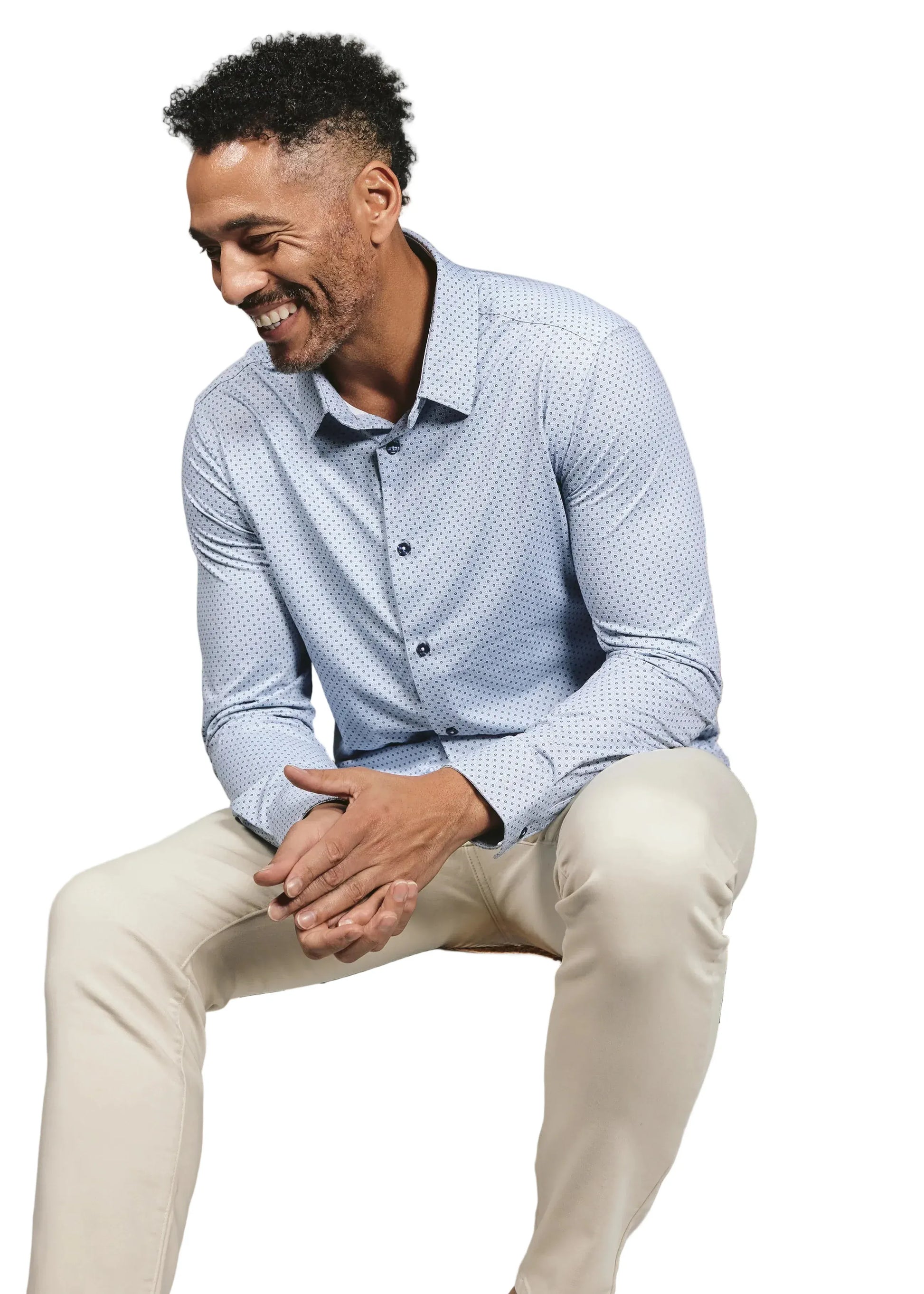 7 Diamonds 503 7 Diamonds Men's Treviso Long Sleeve Shirt Light Blue