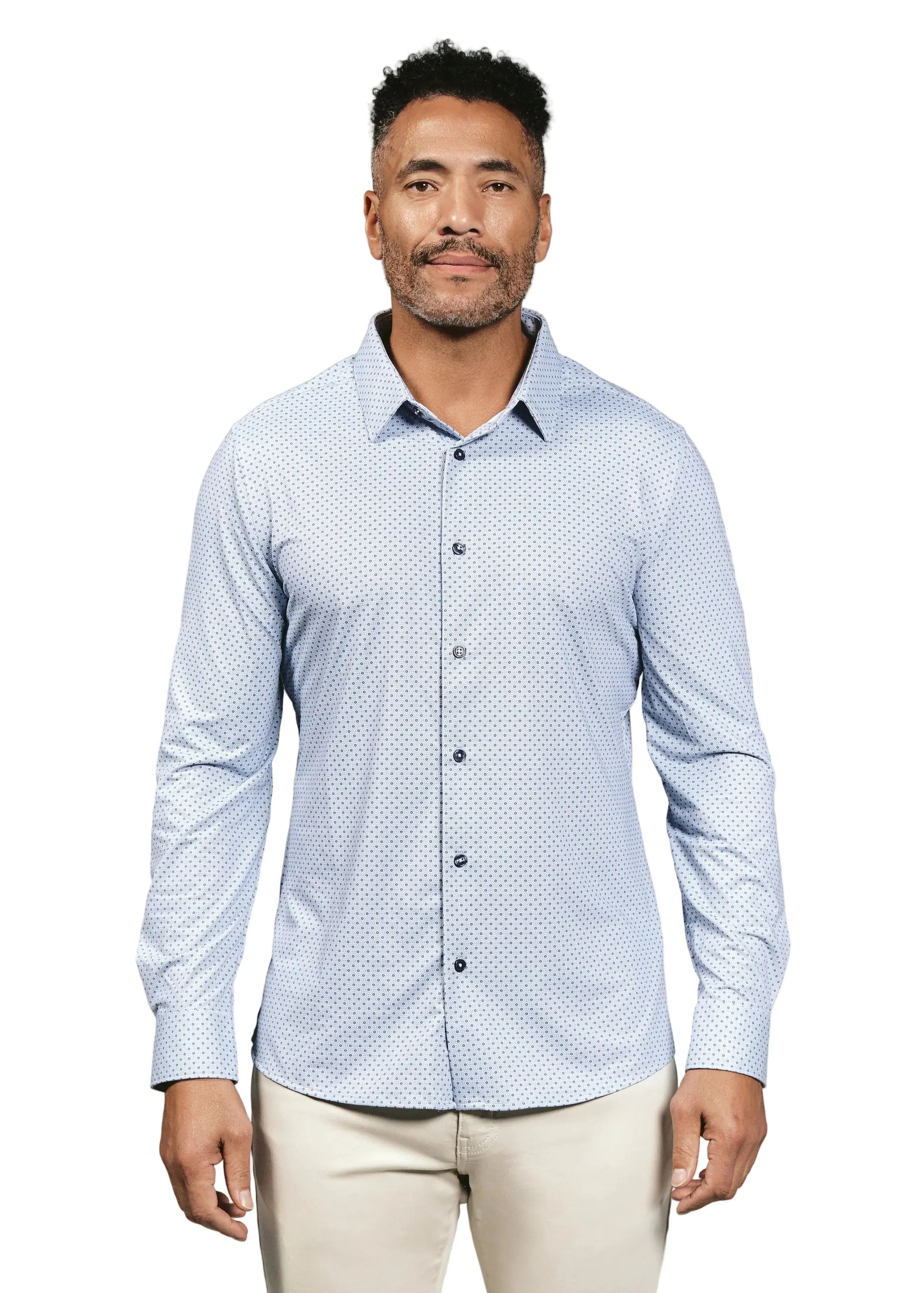 7 Diamonds 503 7 Diamonds Men's Treviso Long Sleeve Shirt Light Blue