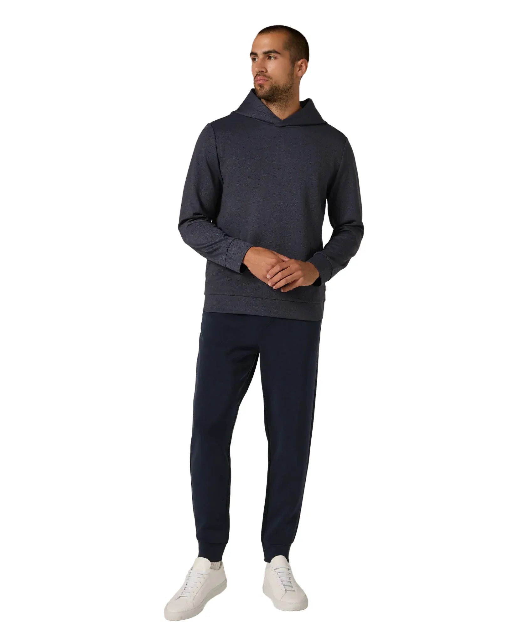 7 Diamonds 504 7 Diamonds Men’s Roarke Herringbone Hoodie Navy