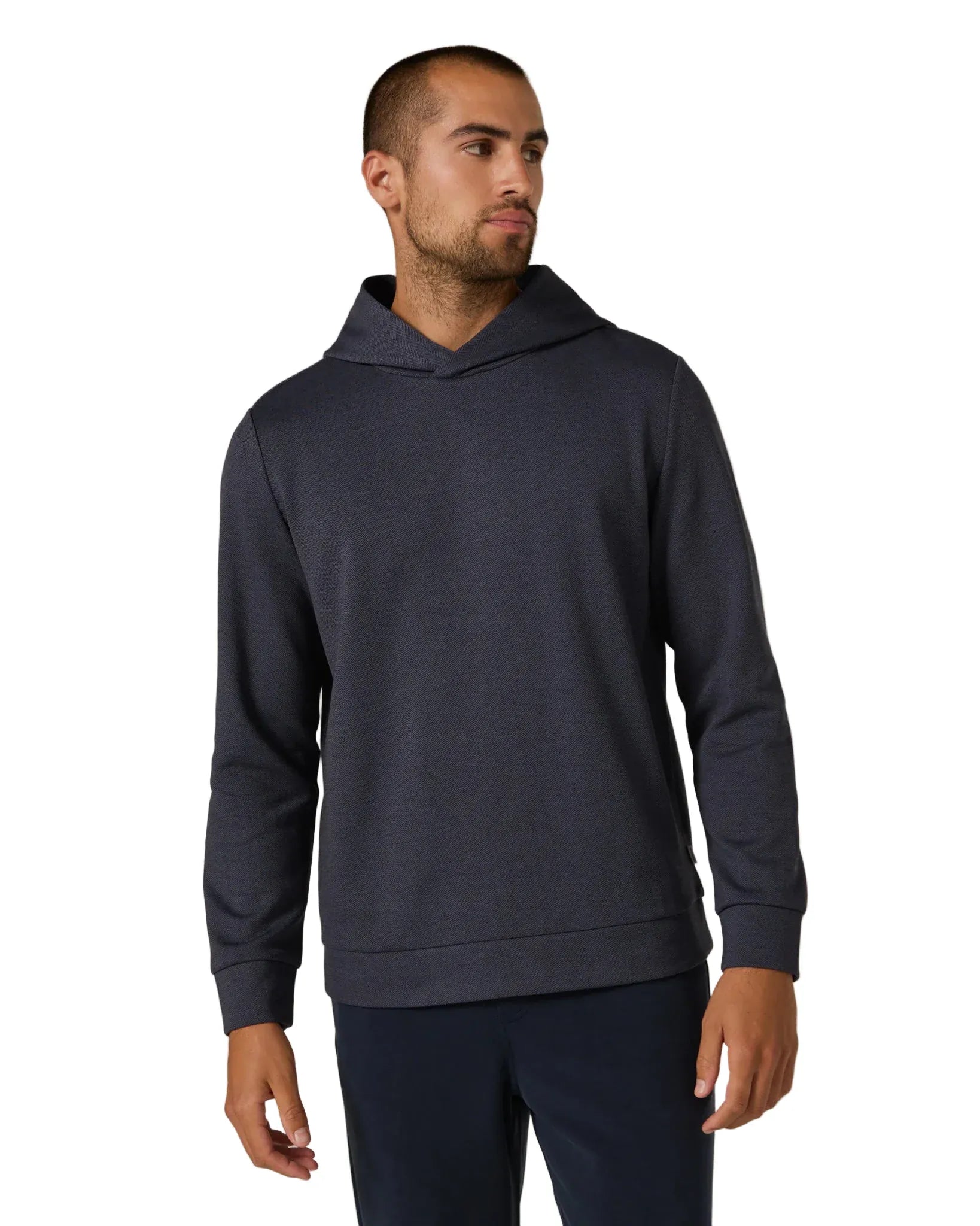 7 Diamonds 504 7 Diamonds Men’s Roarke Herringbone Hoodie Navy