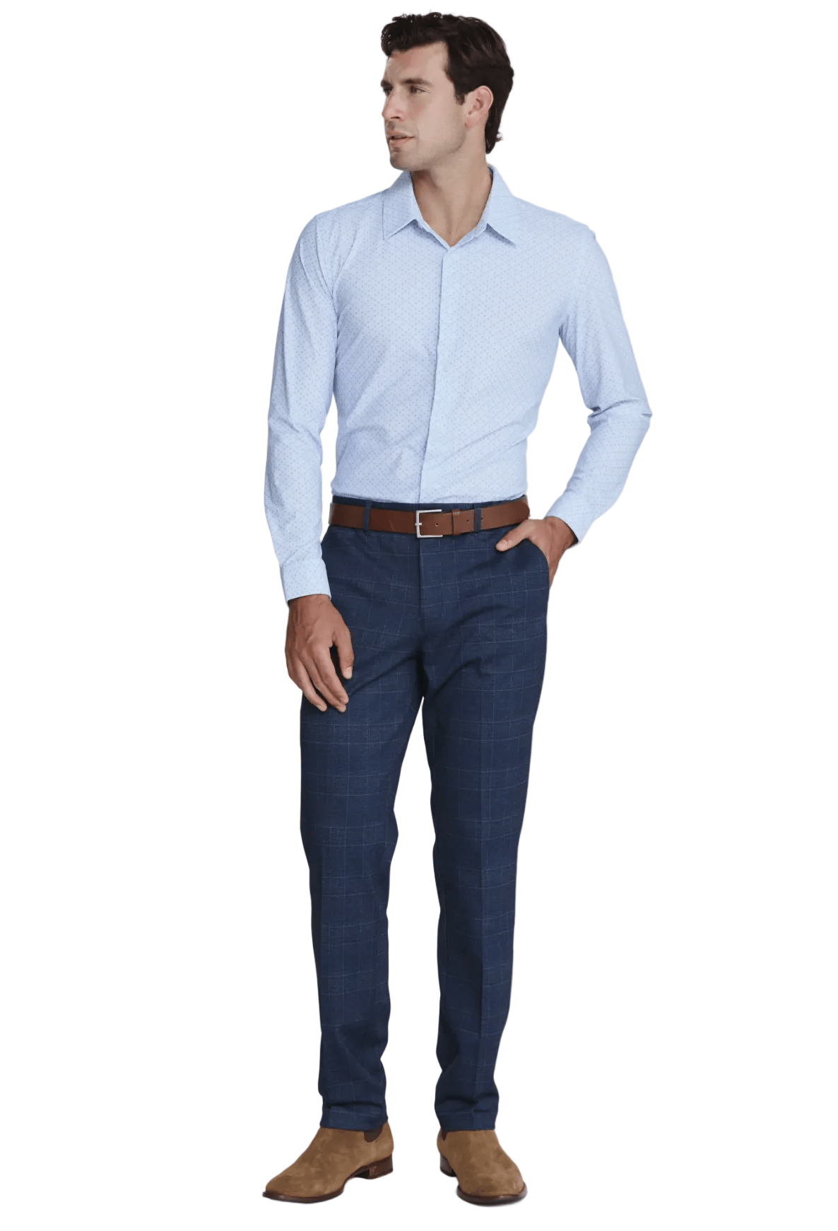 7 Diamonds Men's Apparel > Tops 7 Diamonds Men's Motif Long Sleeve Shirt Light Blue