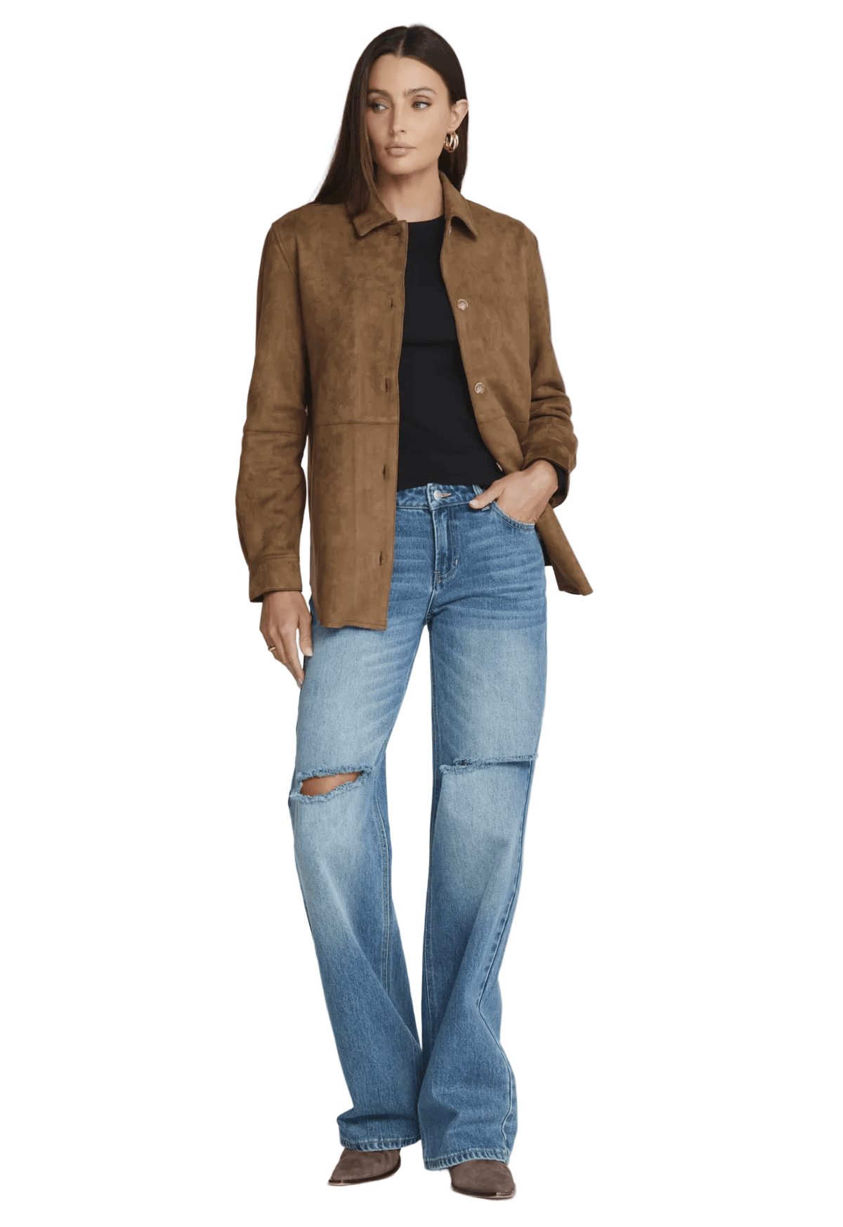 7 Diamonds Women's Apparel > Outerwear 7 Diamonds Women's Dion Suede Shirt Toffee