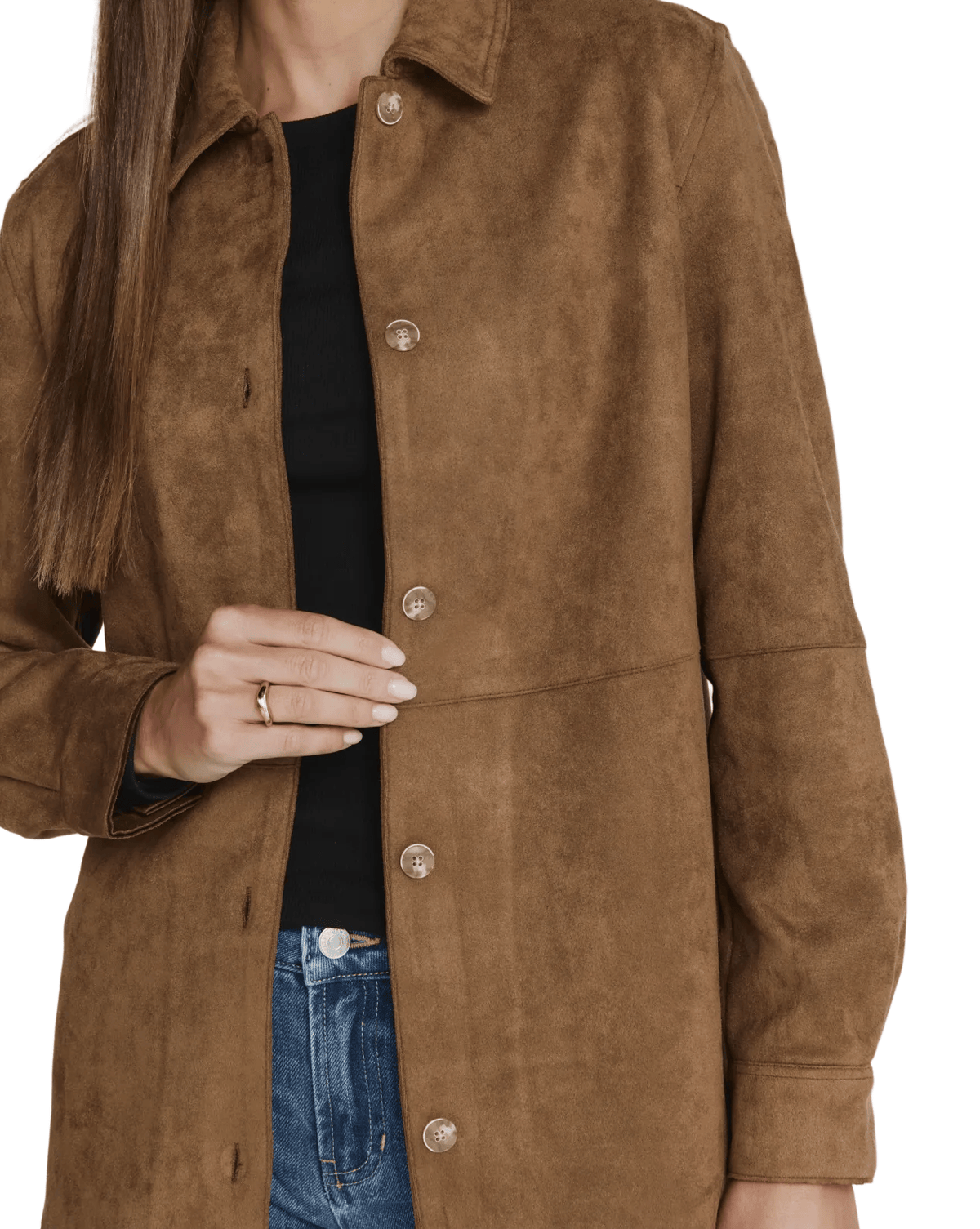 7 Diamonds Women's Apparel > Outerwear 7 Diamonds Women's Dion Suede Shirt Toffee