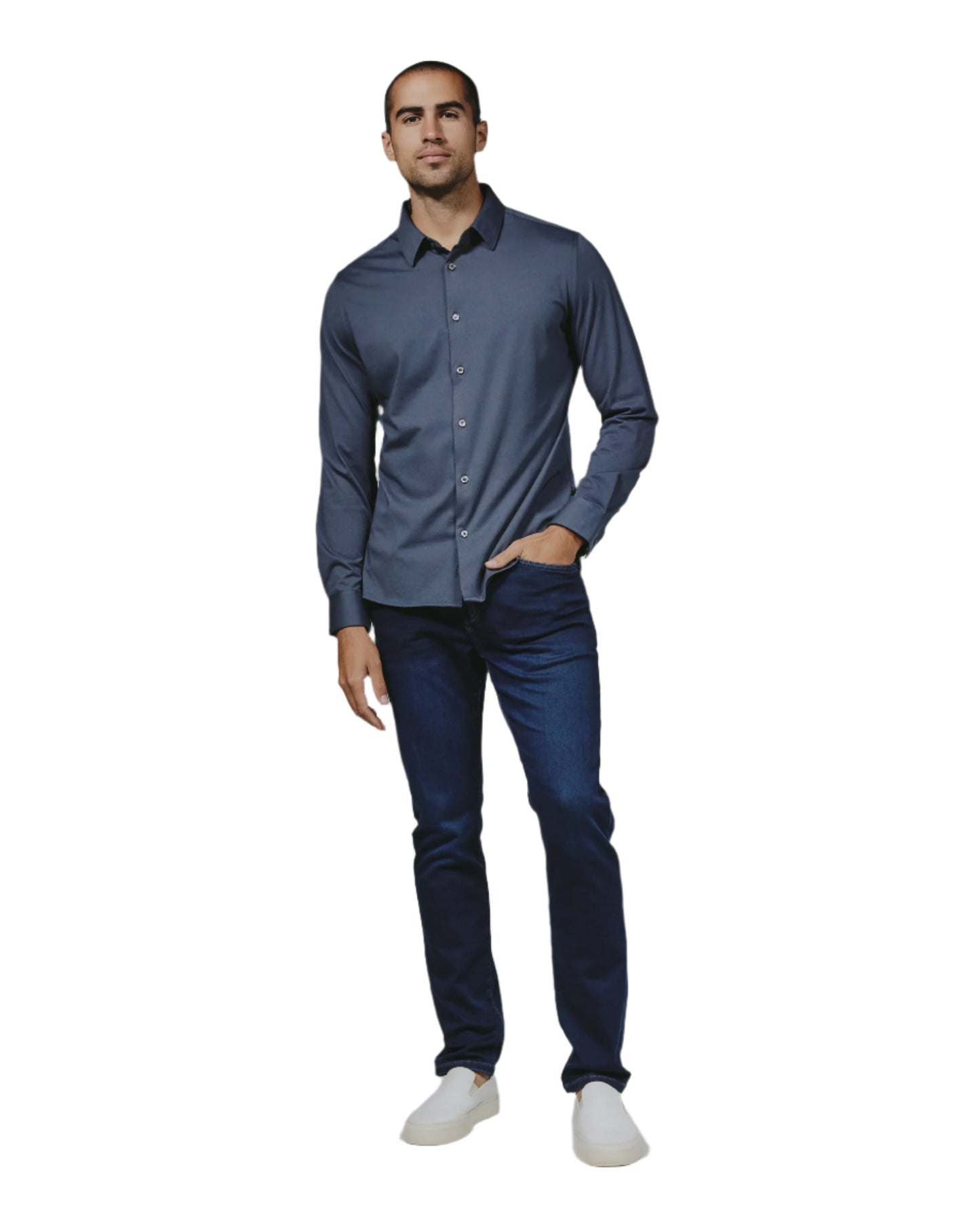 7 Diamonds Men's Girona Slate Long Sleeve Shirt