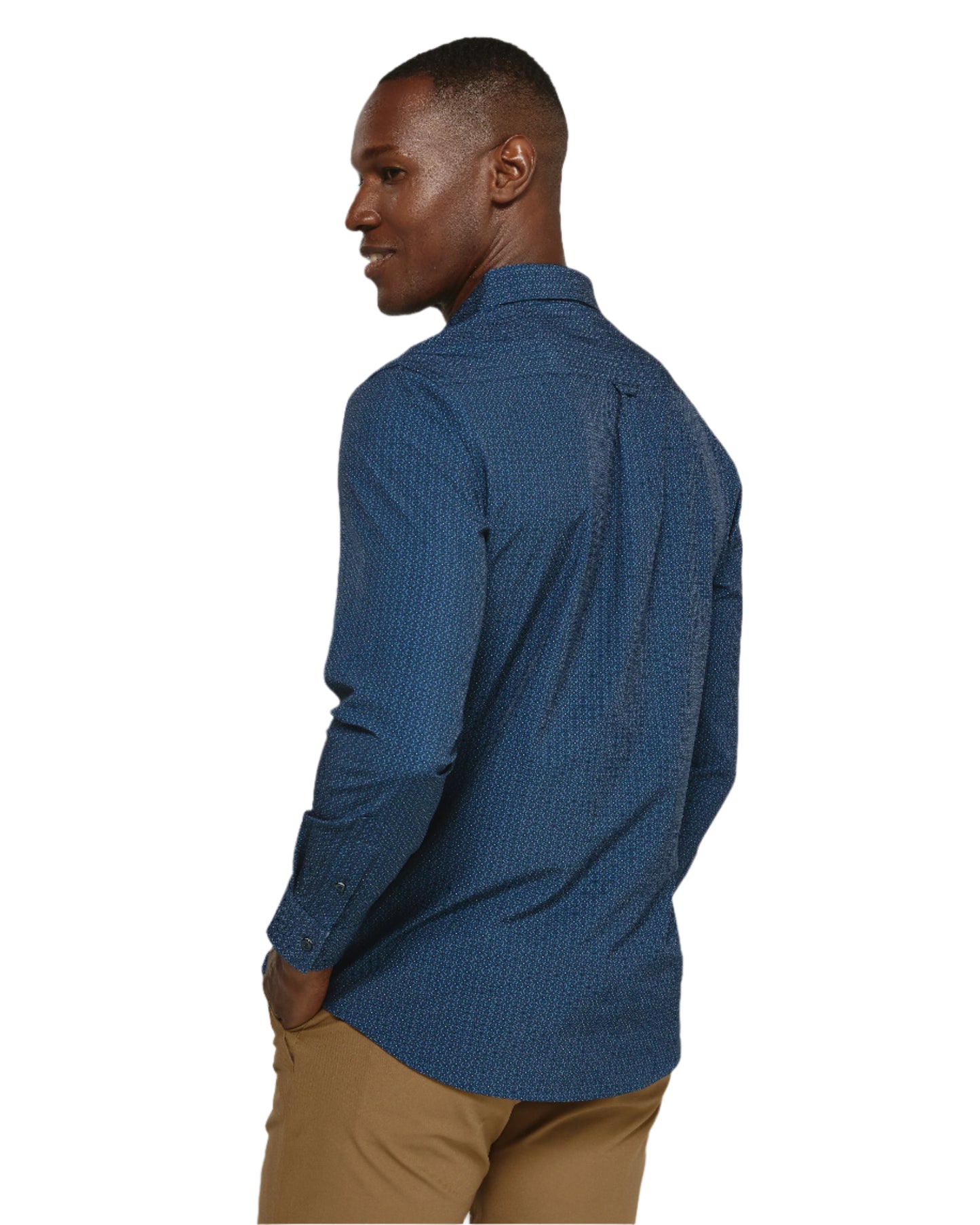 7 Diamonds Men's Willem Long Sleeve Shirt Navy