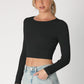 NIKIBIKI Ribbed LS Crew Neck Crop Top NS8244