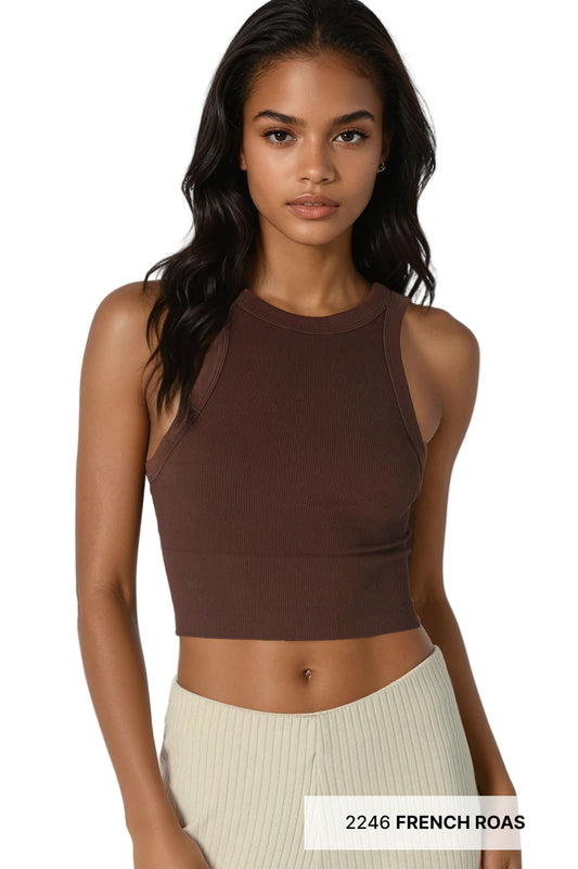 NIkiBiki Women's Ribbed Highneck Crop Top