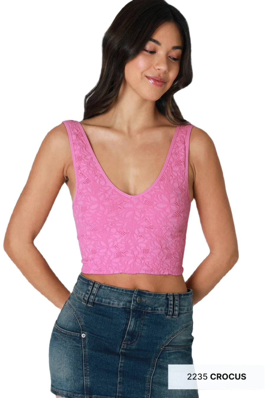Nikibiki Lace V Neck Tank Top NS8309