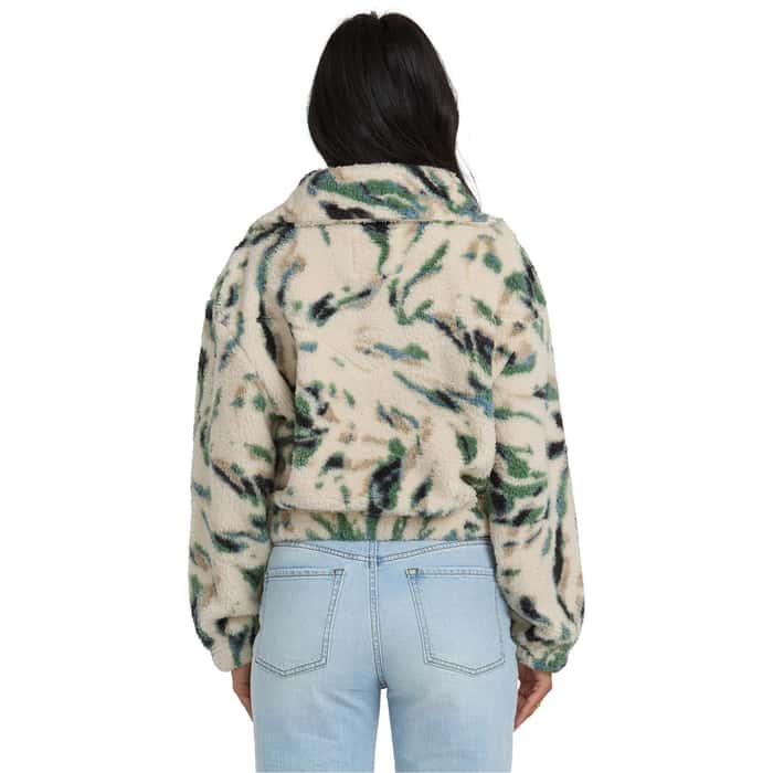 Billabong Women's Barra Half Zip Fleece White Cap