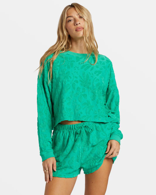 Billabong Women's Loosen Up Crew Tropical Green