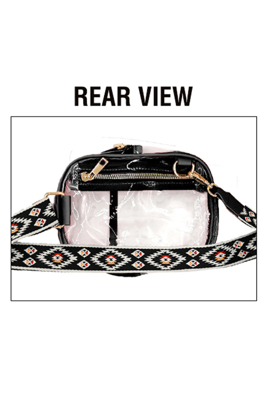 CC Aztec Strap Clear Bag