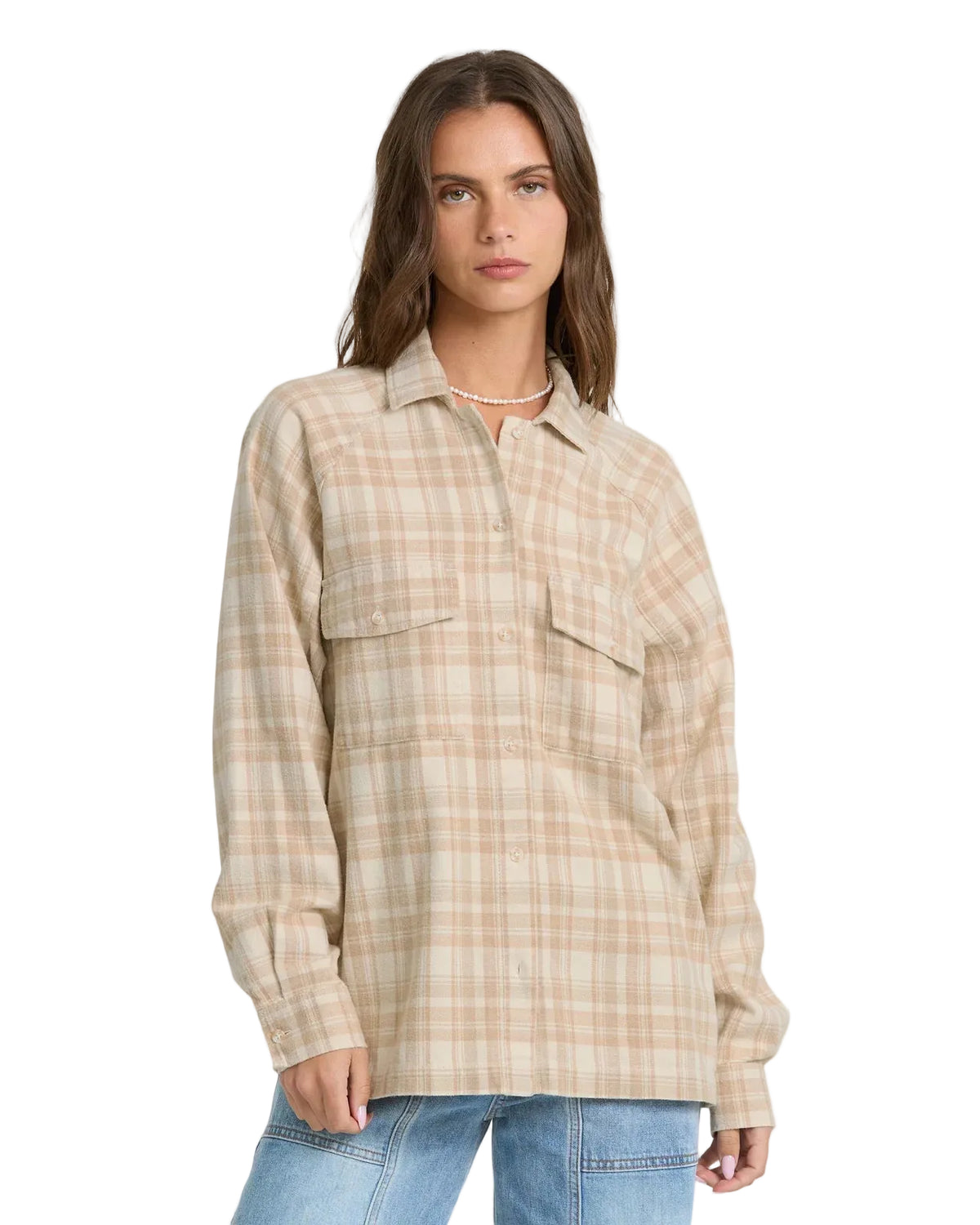Billabong Women's Coastal Breeze Ls Shirt White Cap