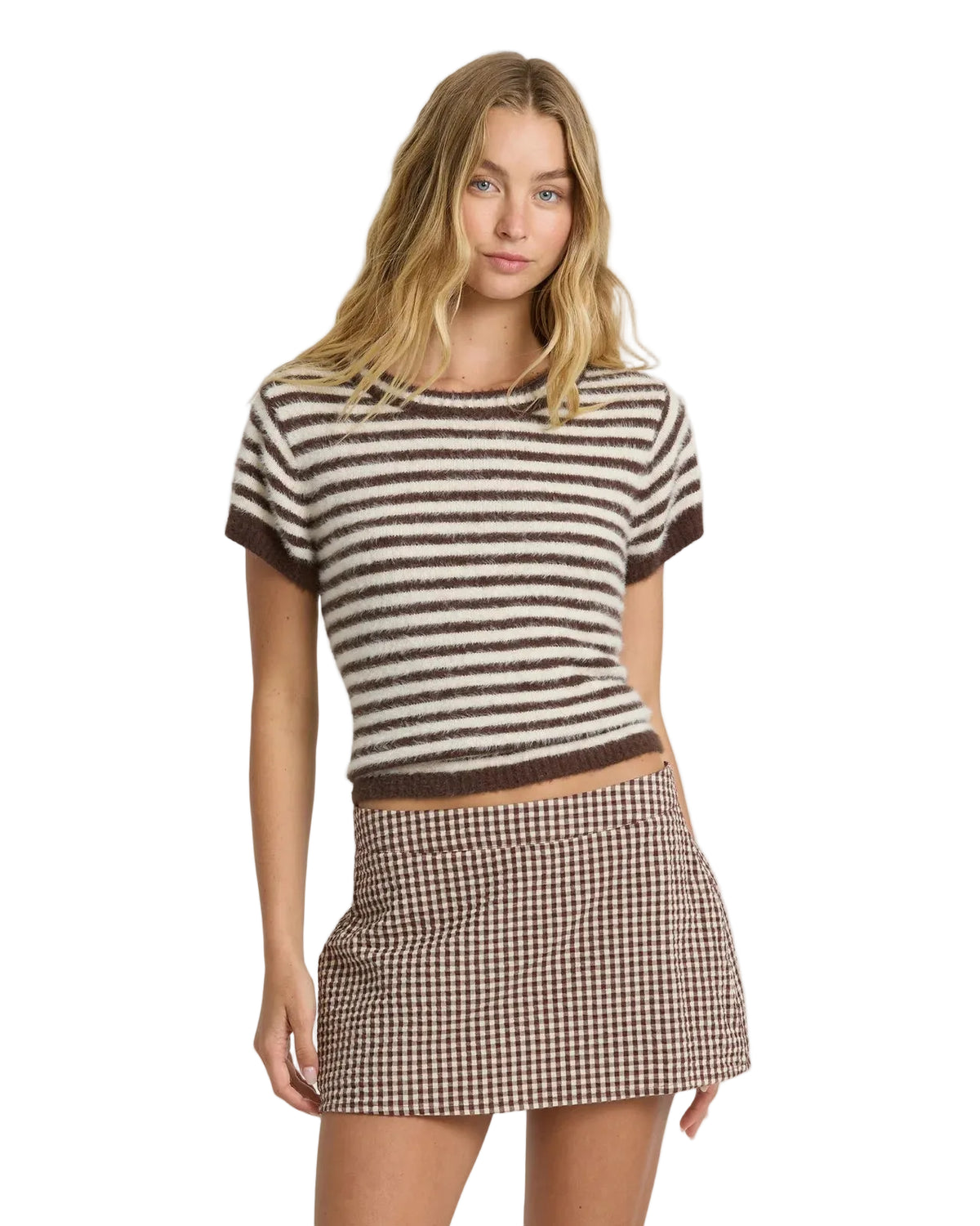 Billabong Women's Kate Crew Sweater Tee Teak