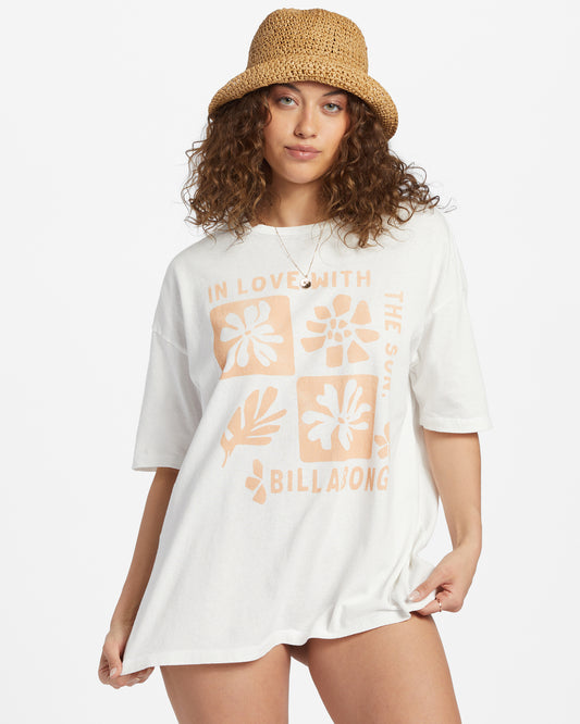 Billabong Women's In Love With The Sun Tee  Salt Crystal