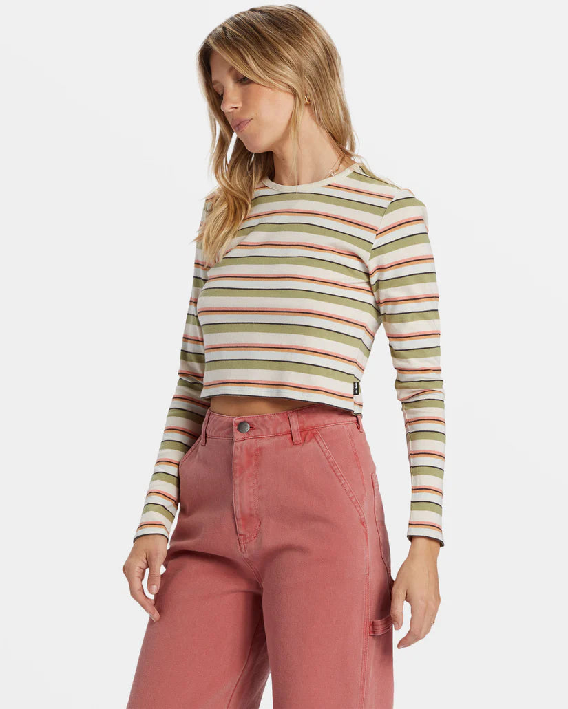 Billabong Women's Tommy Stripe LS Weeping Willow