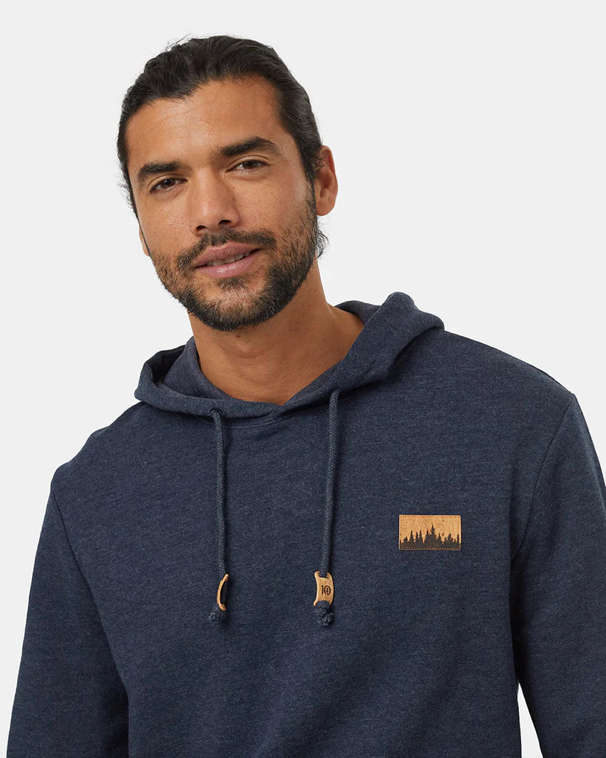 Tentree Men's Juniper Cork Patch Hoodie Midnight Blue Heather/Cork Patch