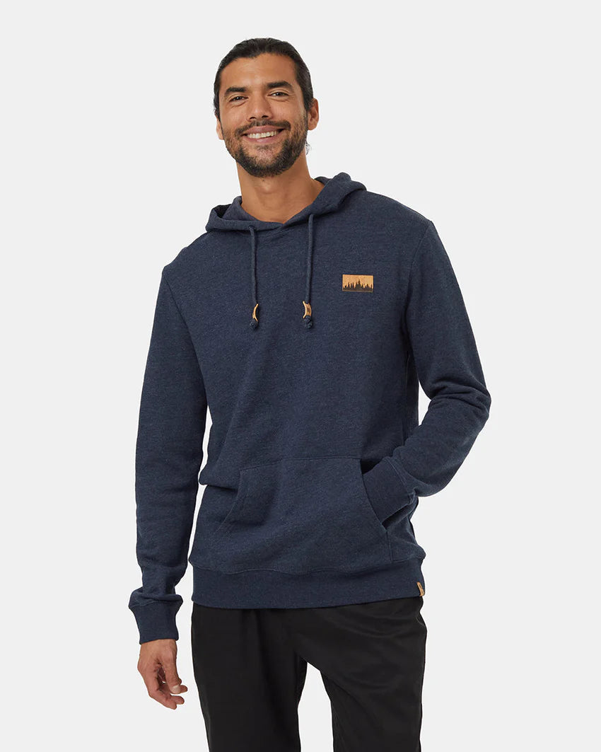 Tentree Men's Juniper Cork Patch Hoodie Midnight Blue Heather/Cork Patch