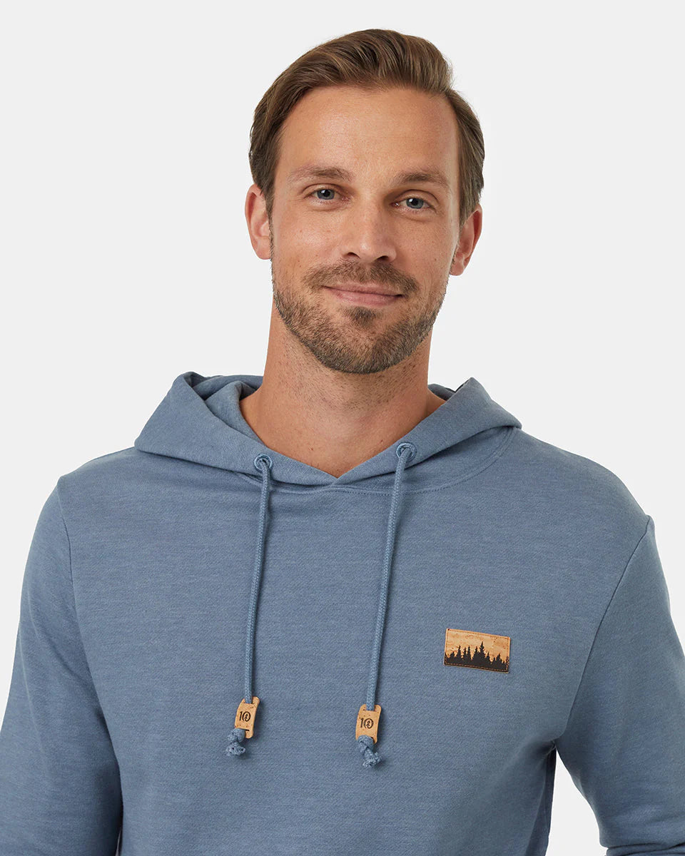 Tentree Men's Juniper Cork Patch Hoodie Blue Mirage Heather/Cork Patch