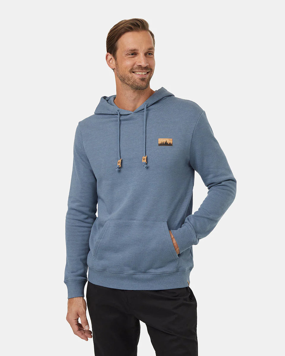 Tentree Men's Juniper Cork Patch Hoodie Blue Mirage Heather/Cork Patch