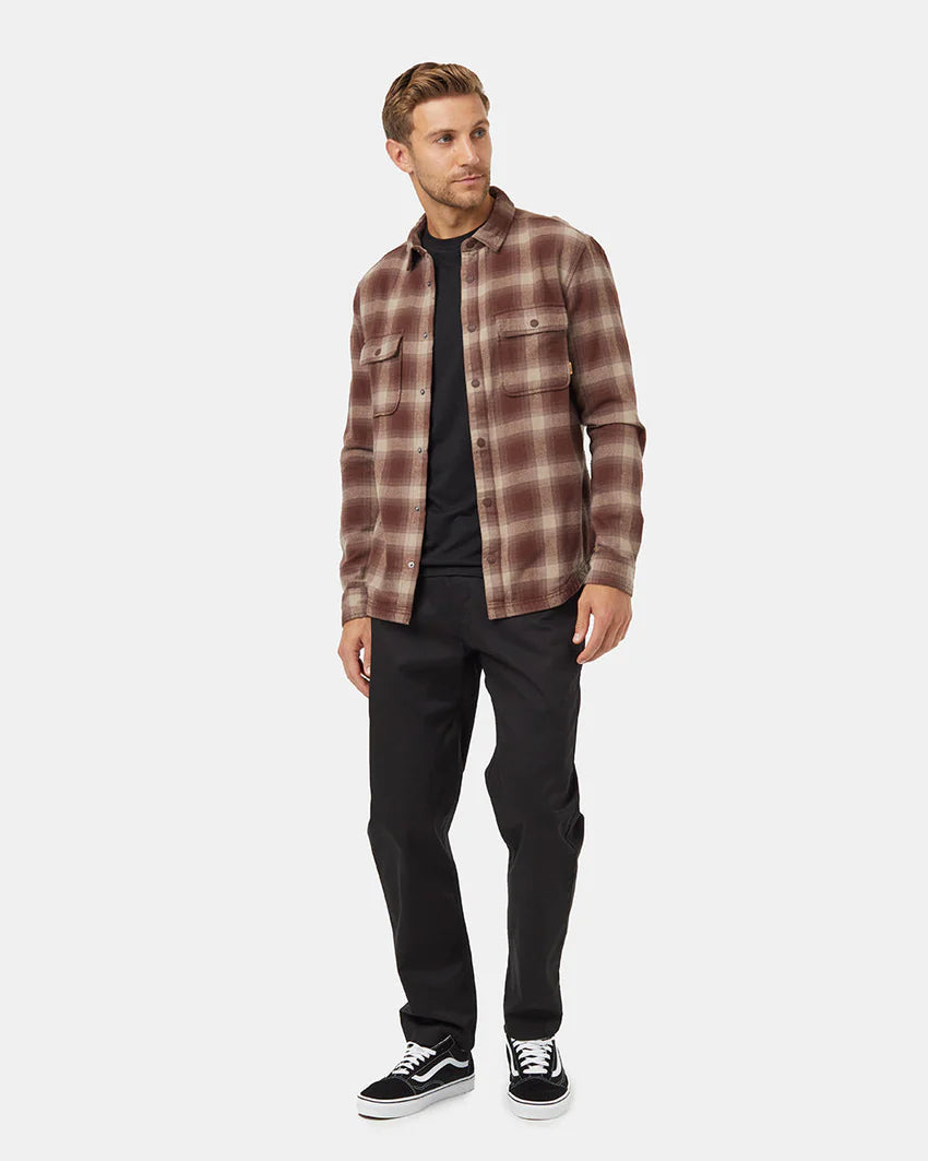 Tentree Men's Kapok Flannel Colville Deep Mahogany/Shadow Plaid