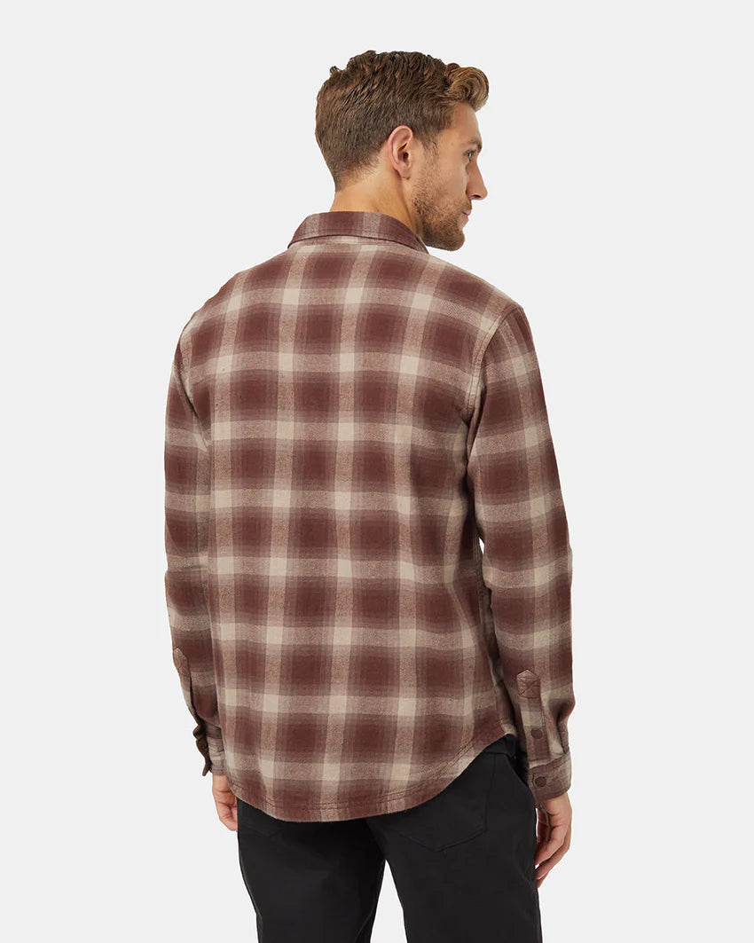 Tentree Men's Kapok Flannel Colville Deep Mahogany/Shadow Plaid