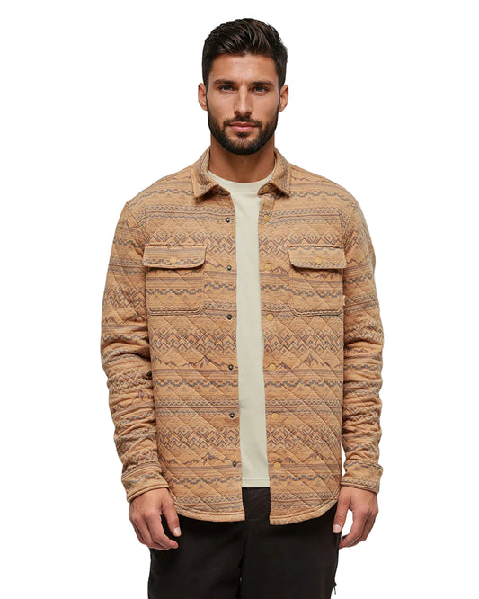 TenTree Men's Colville Quilted Shacket Camel Heather