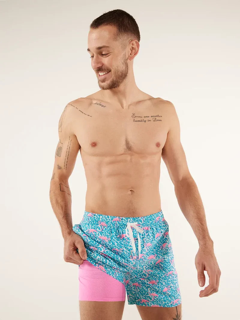 Chubbies Domingo's are for Flamingo's 5.5" Lined Swim Trunk