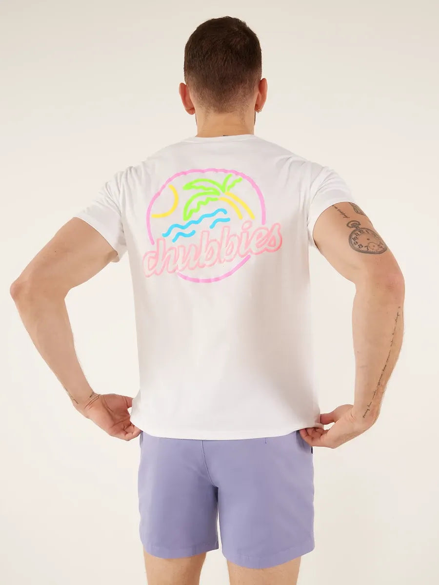Chubbies Men's The Neon Dream T-Shirt Pure White