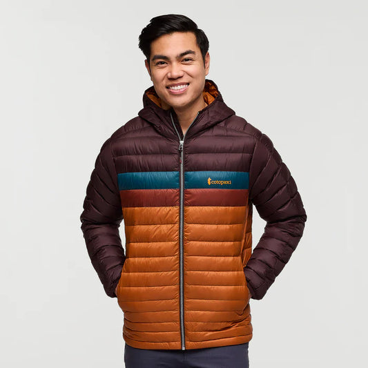 Cotopaxi Men's Fuego Down Hooded Jacket - Coffee and Sienna