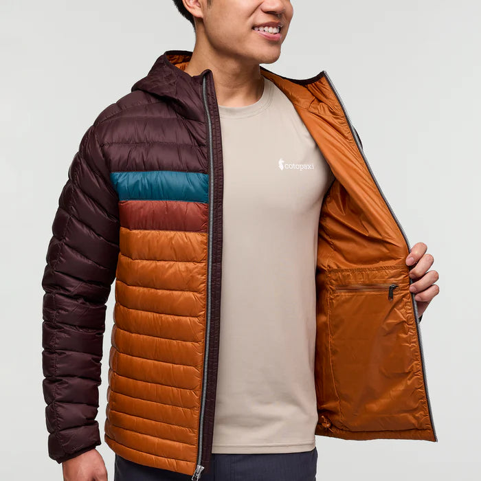 Cotopaxi Men's Fuego Down Hooded Jacket - Coffee and Sienna