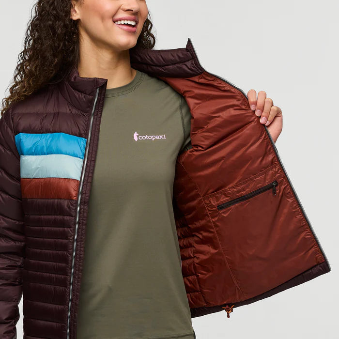 Cotopaxi Women's Fuego Down Jacket - Coffee Stripes