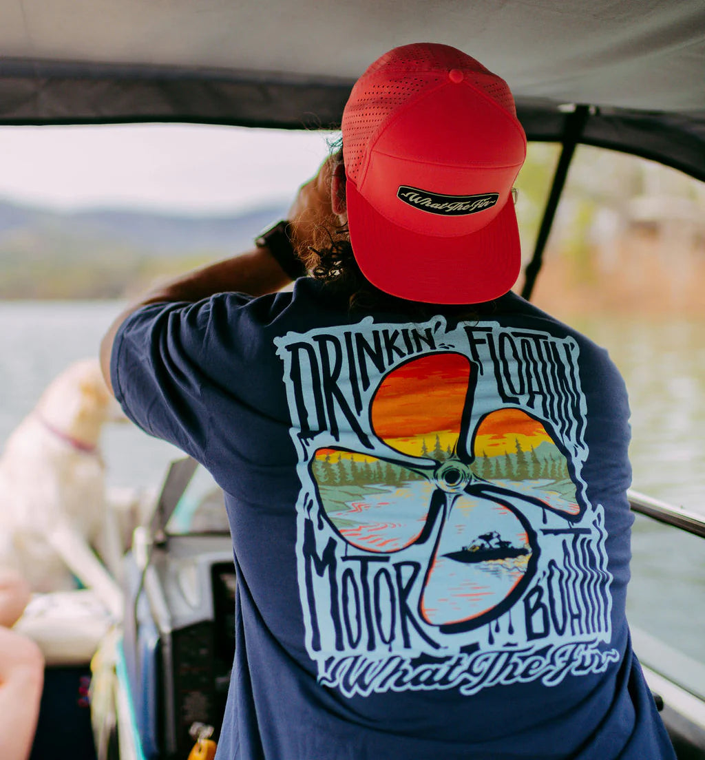 WTF Men's Drinkin Floatin (Lake) Tee Navy