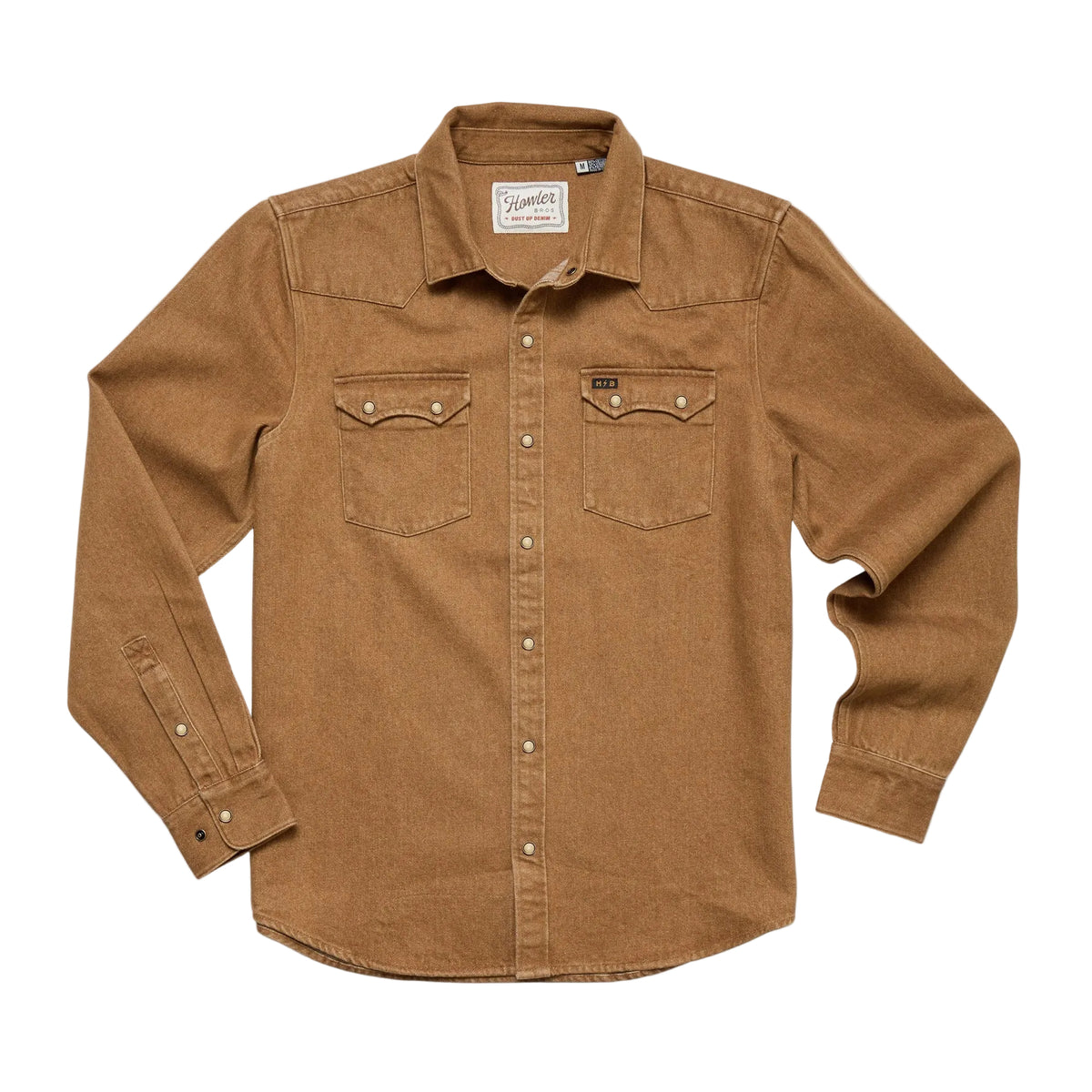 Howler Bro's Men's Dust Up Denim Snapshirt Owens Oaker Wash
