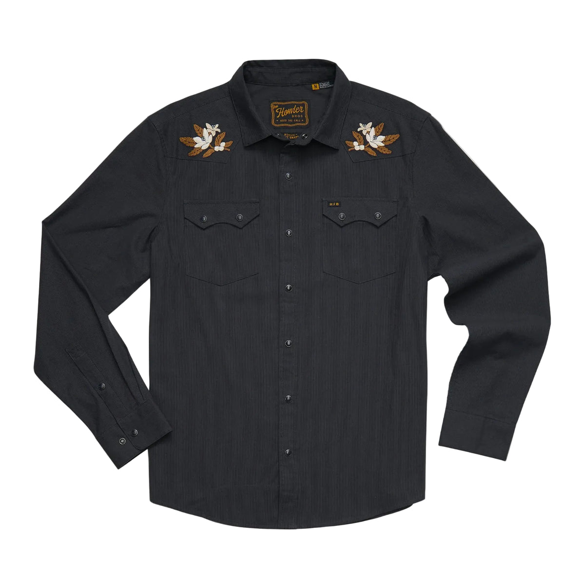 Howler Bros Men's Crosscut Deluxe Long Sleeve Orange Blossom Antique Black