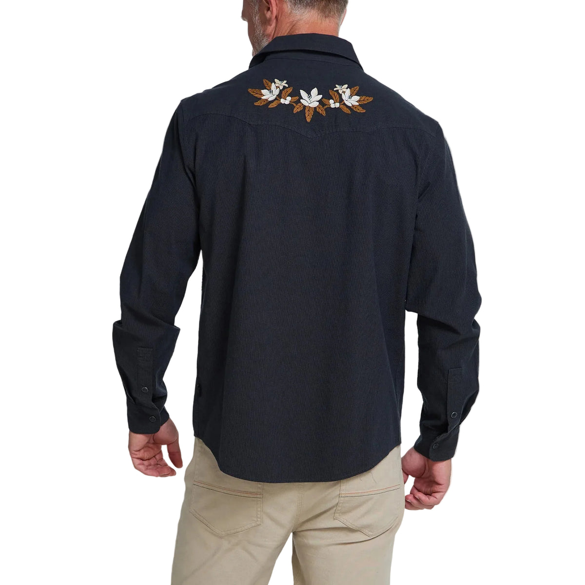 Howler Bros Men's Crosscut Deluxe Long Sleeve Orange Blossom Antique Black