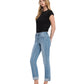 Flying Monkey Women's Mid Rise Single Cuffed Crop Slim Straight Jean - Brekken's
