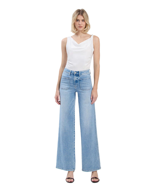 Flying Monkey Women's High Rise Patch Pocket Wide Leg