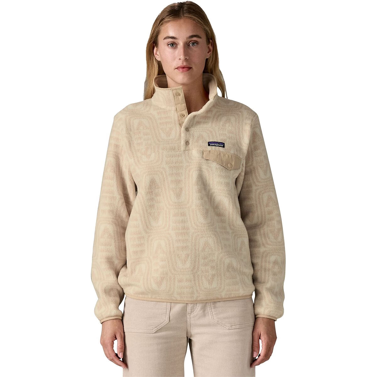 Patagonia Women's LW Synch Snap-T P/O Flow: Dyno White