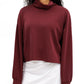 Waggle Women's Funnel Neck Sweatshirt Garnet