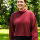 Waggle Women's Funnel Neck Sweatshirt Garnet