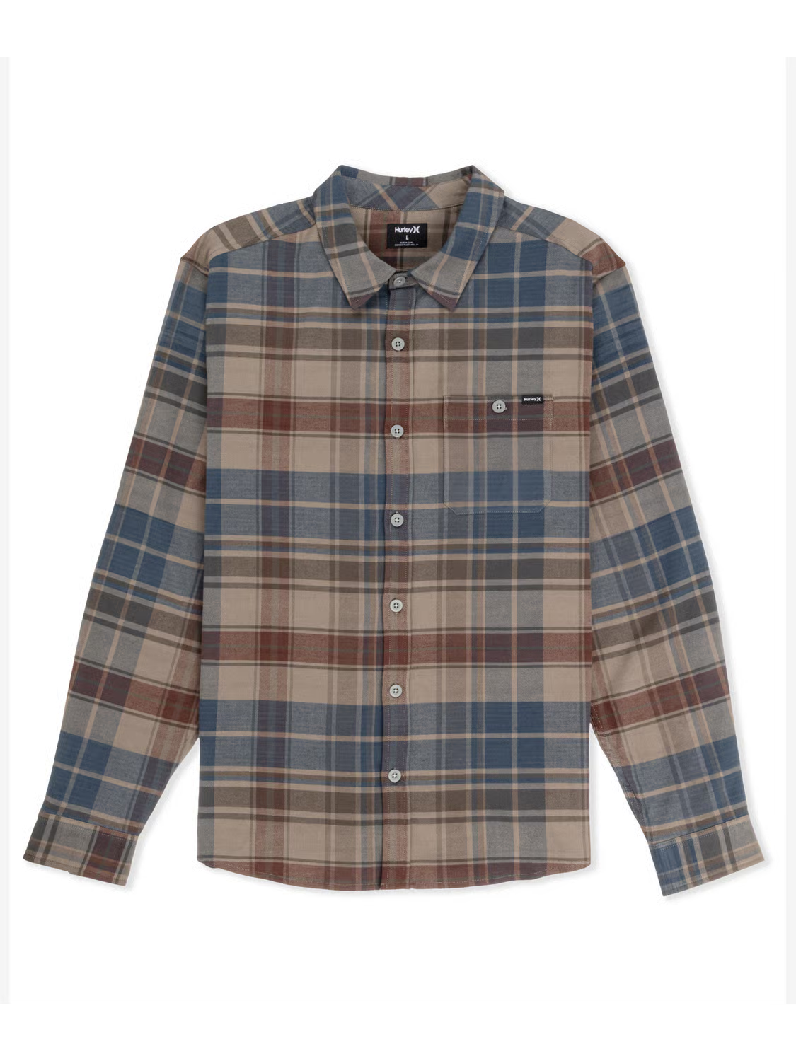 Hurley Men’s Portland Stretch Flannel LS Army