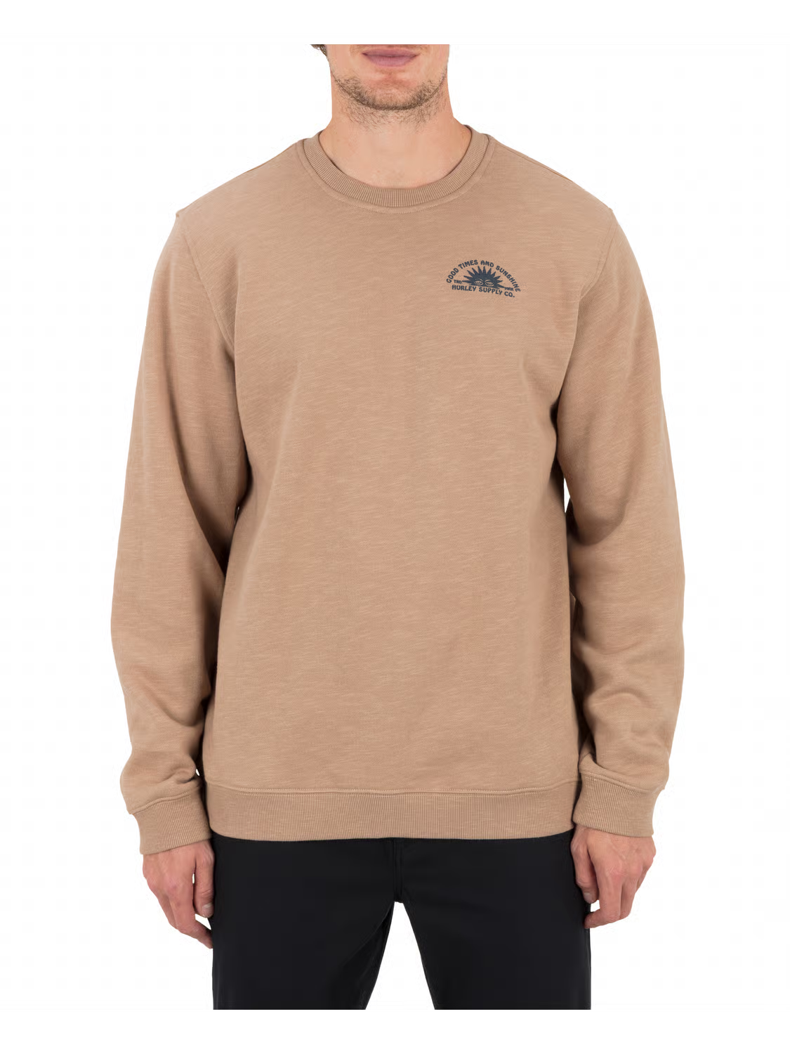 Hurley Men’s Sunshine Slub Crew Bristlecone