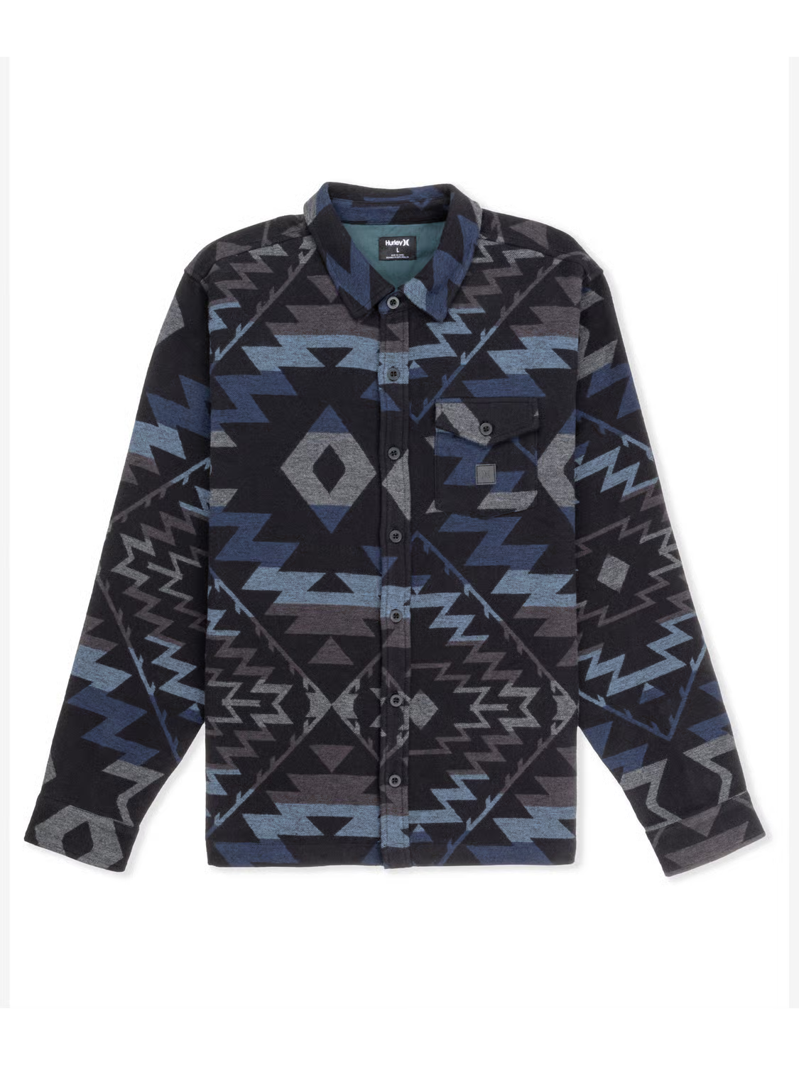 Hurley Men’s Santa Cruz Jacquard  Shacket Black