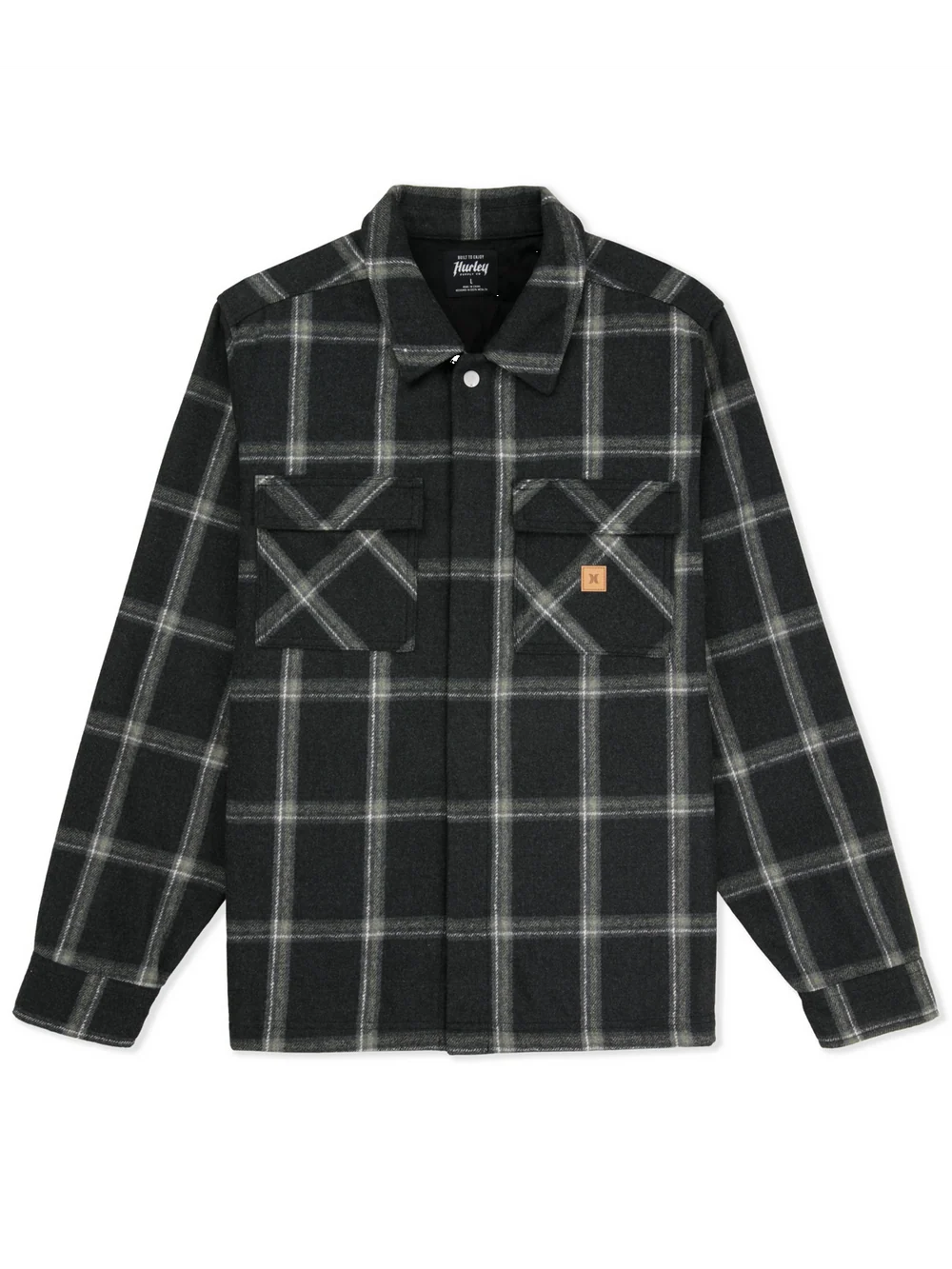 Hurley Men's Benson Flannel Shacket Ls Black Heather