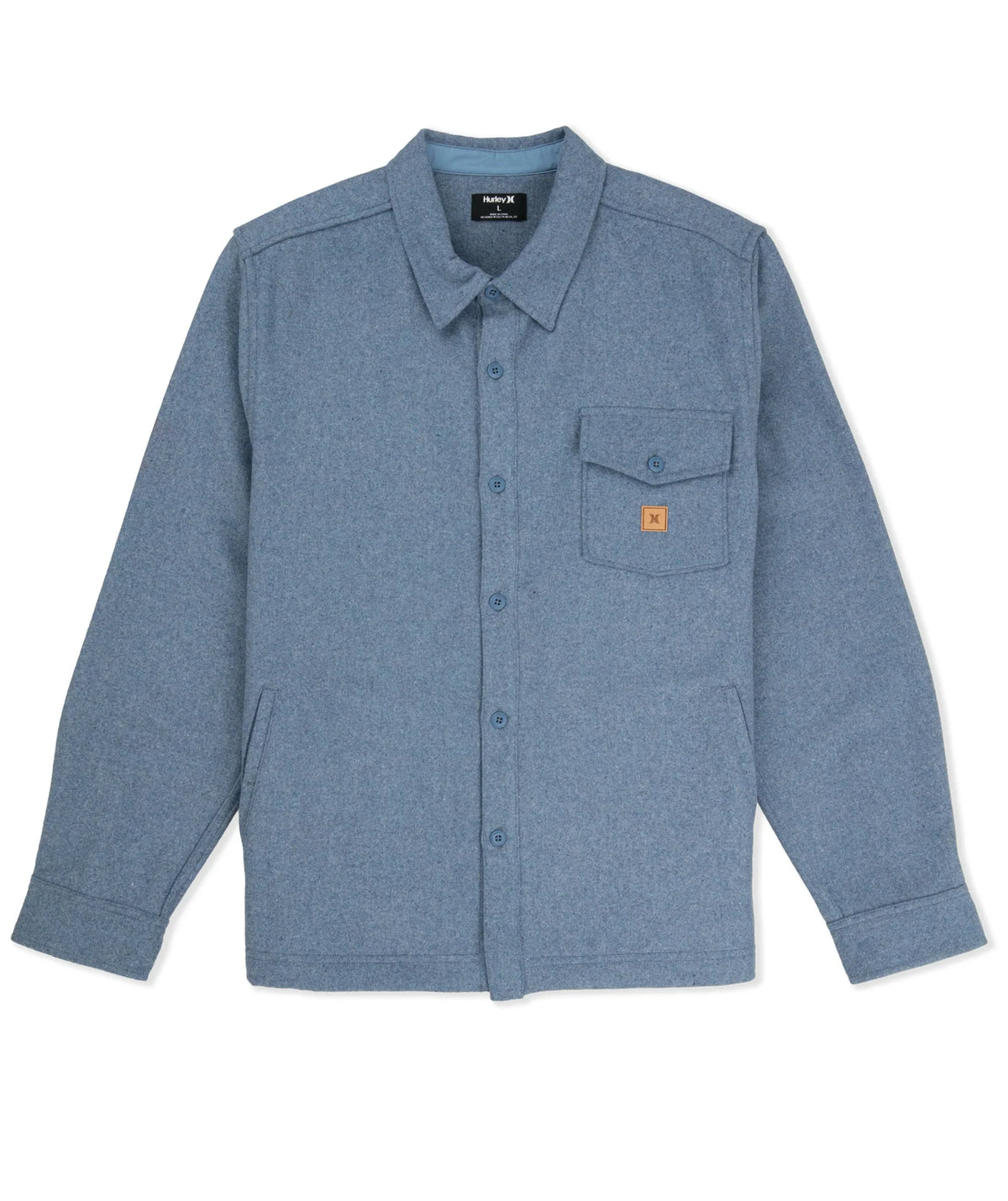 Hurley Men's San Juan Wool Overshirt Ls Grey Teal