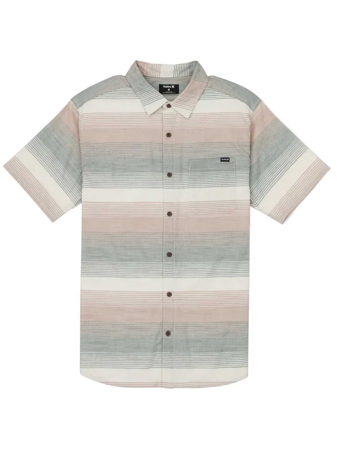 Hurley Men's Lido Stripe Short Sleeve Great White