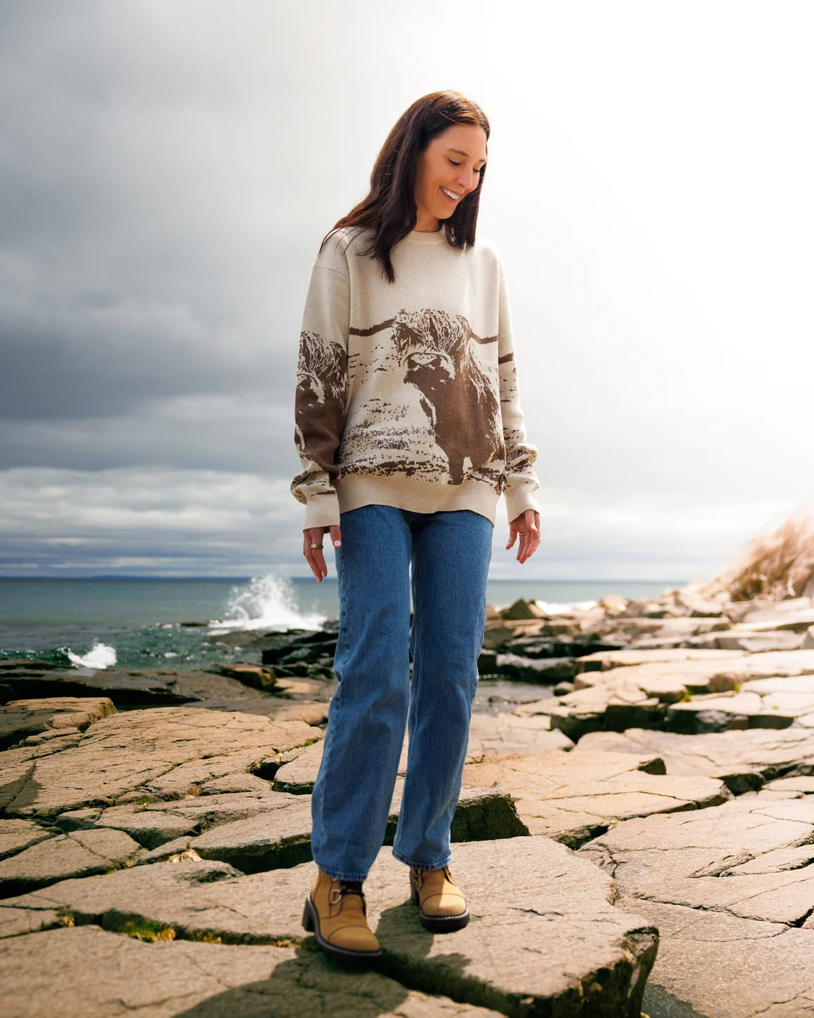 Waggle Unisex Highlander Wildknit Crewneck Sweater