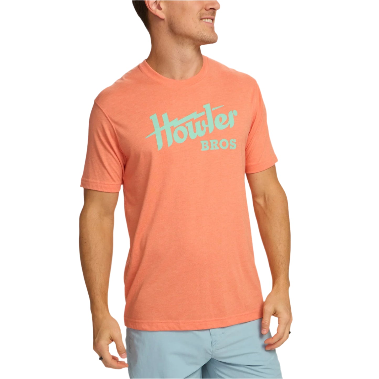 Howler Bros Men's T-Shirt Howler Electric Coral Heather